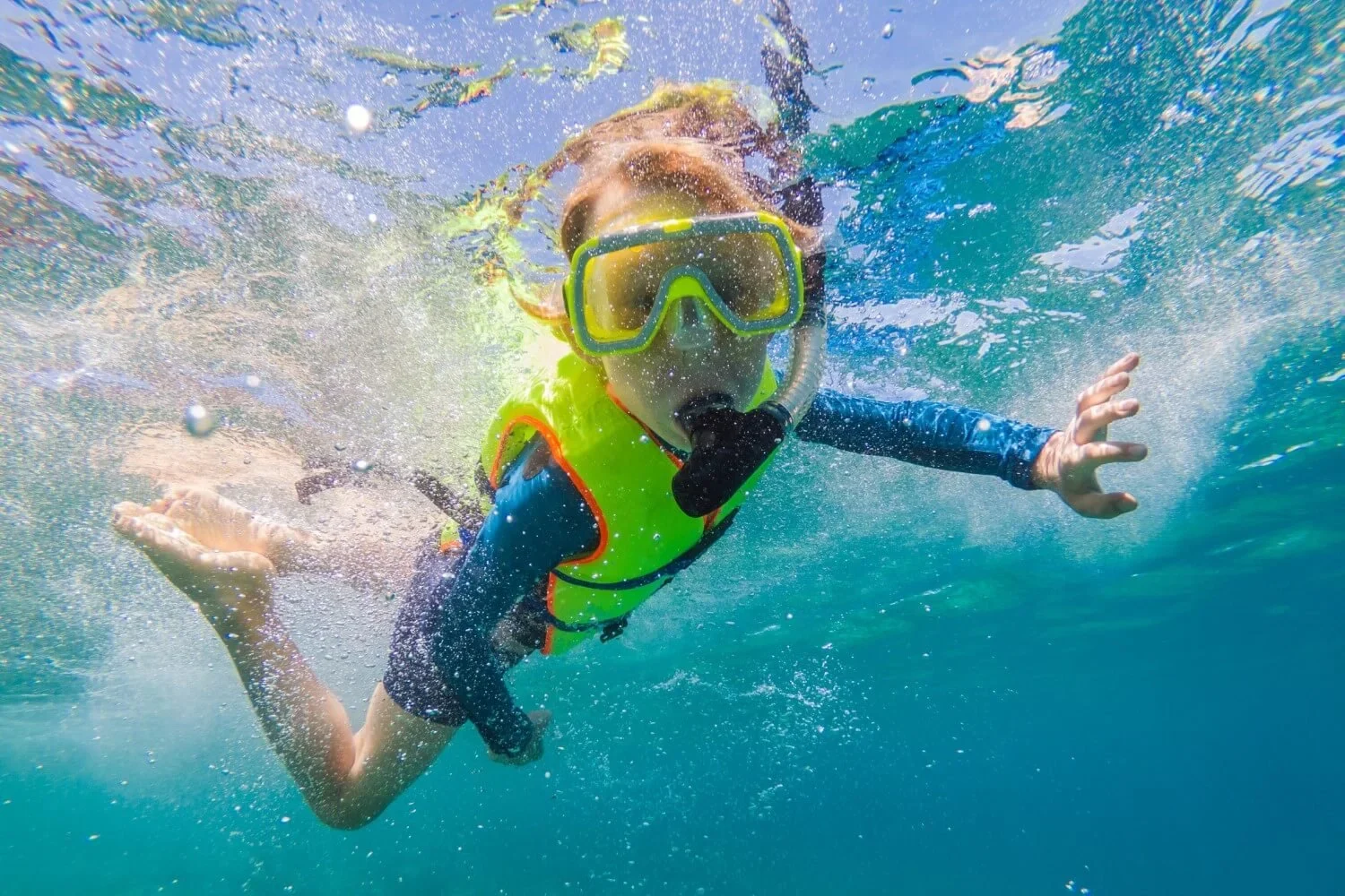 Child snorkeling in Watamu beach